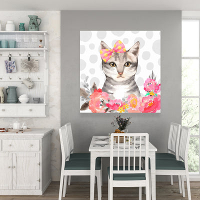 Charming Cat, Fine art gallery wrapped canvas 36x36