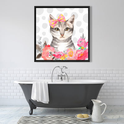 Charming Cat, Fine art gallery wrapped canvas 36x36