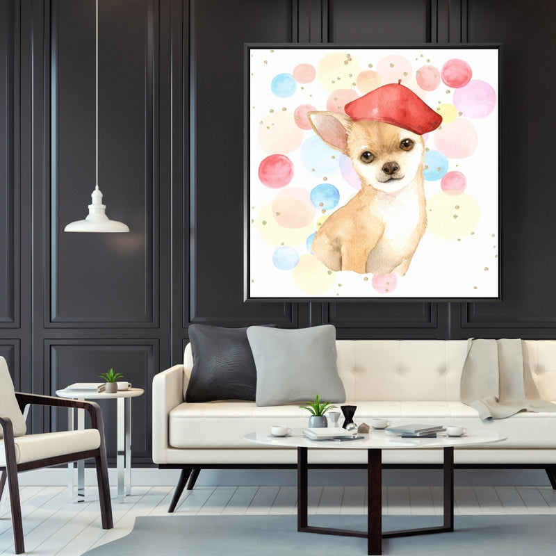 Chihuahua Dog Artist, Fine art gallery wrapped canvas 36x36