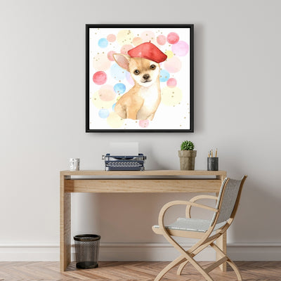 Chihuahua Dog Artist, Fine art gallery wrapped canvas 36x36