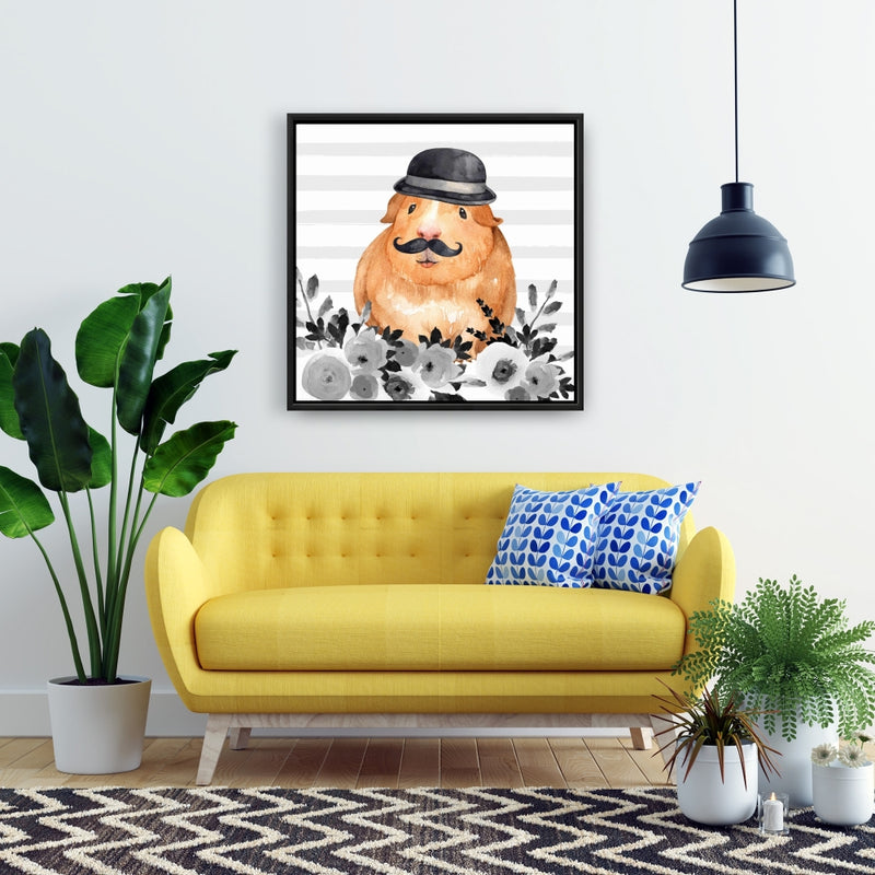 Guinea Pig Detective, Fine art gallery wrapped canvas 36x36