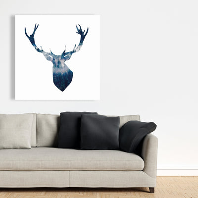 Deer Head Landscape, Fine art gallery wrapped canvas 36x36