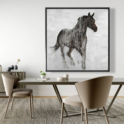 Abstract Brown Horse, Fine art gallery wrapped canvas 24x36