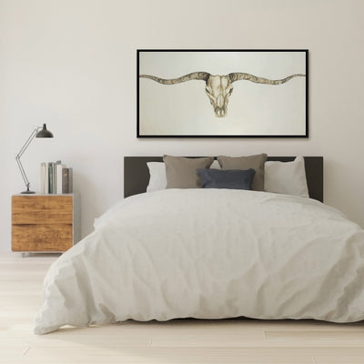 Long Horn Skull Country, Fine art gallery wrapped canvas 16x48