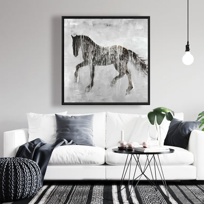 Horse Brown Silhouette, Fine art gallery wrapped canvas 24x36