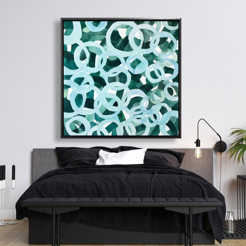 Abstract Circles, Fine art gallery wrapped canvas 16x48