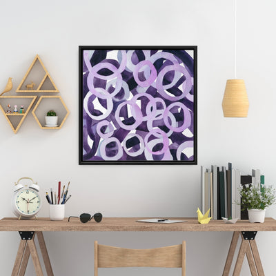 Abstract Purple Rings, Fine art gallery wrapped canvas 36x36
