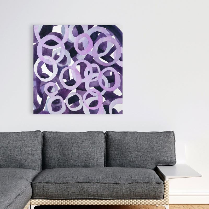 Abstract Purple Rings, Fine art gallery wrapped canvas 36x36