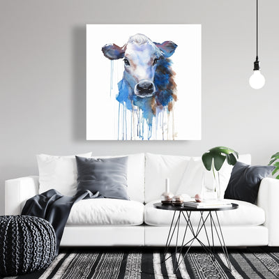 Watercolor Jersey Cow, Fine art gallery wrapped canvas 24x36