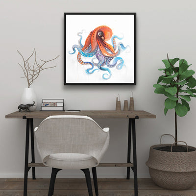 Funny Colorful Octopus, Fine art gallery wrapped canvas 36x36