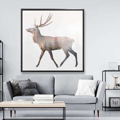 Deer And Forest, Fine art gallery wrapped canvas 24x36
