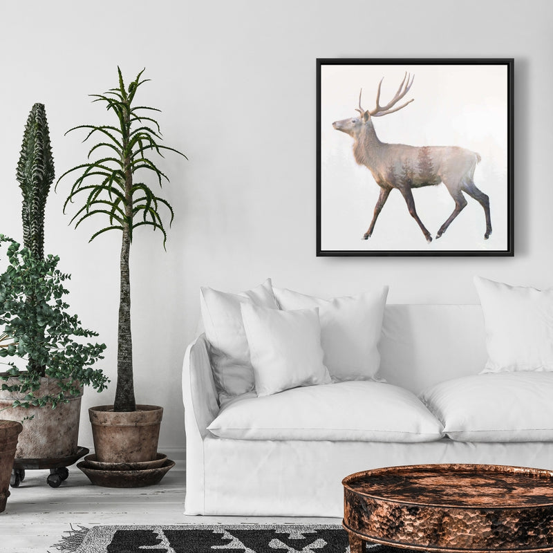 Deer And Forest, Fine art gallery wrapped canvas 24x36