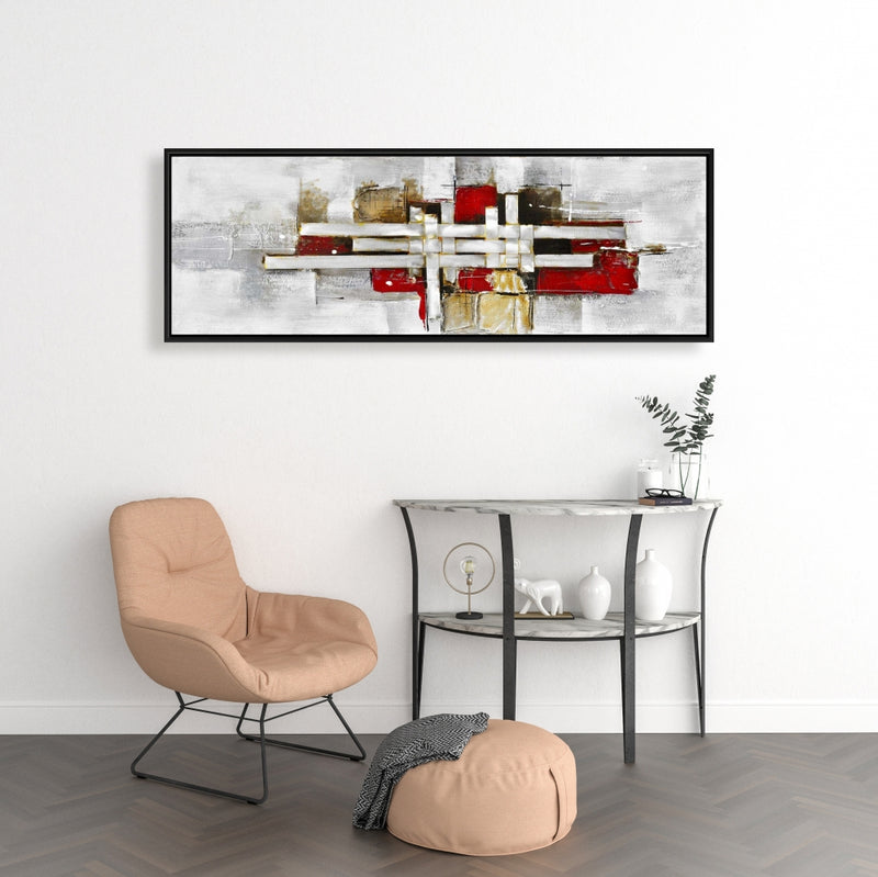 Abstract Intertwining Shapes, Fine art gallery wrapped canvas 16x48