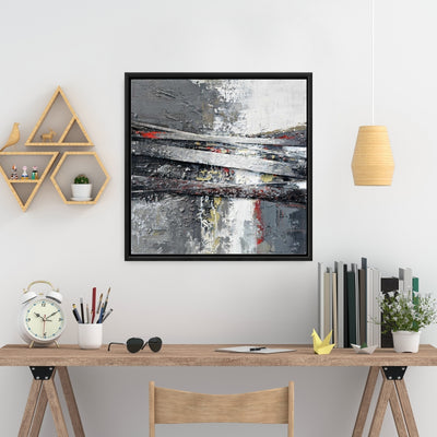 Industrial And Texturized Abstract Stripes, Fine art gallery wrapped canvas 36x36