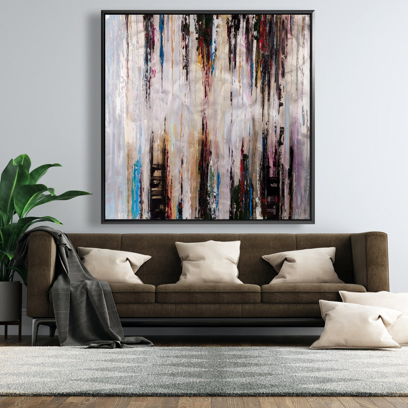 Abstract Runny Paint, Fine art gallery wrapped canvas 16x48