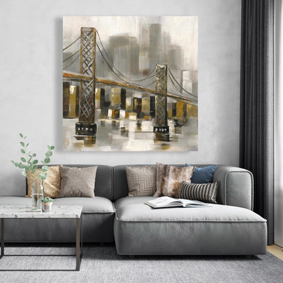 Bridge By A Cloudy Day, Fine art gallery wrapped canvas 24x36