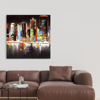 Cityscape By Night, Fine art gallery wrapped canvas 24x36