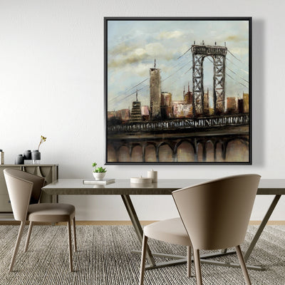 City Bridge By A Cloudy Day, Fine art gallery wrapped canvas 24x36