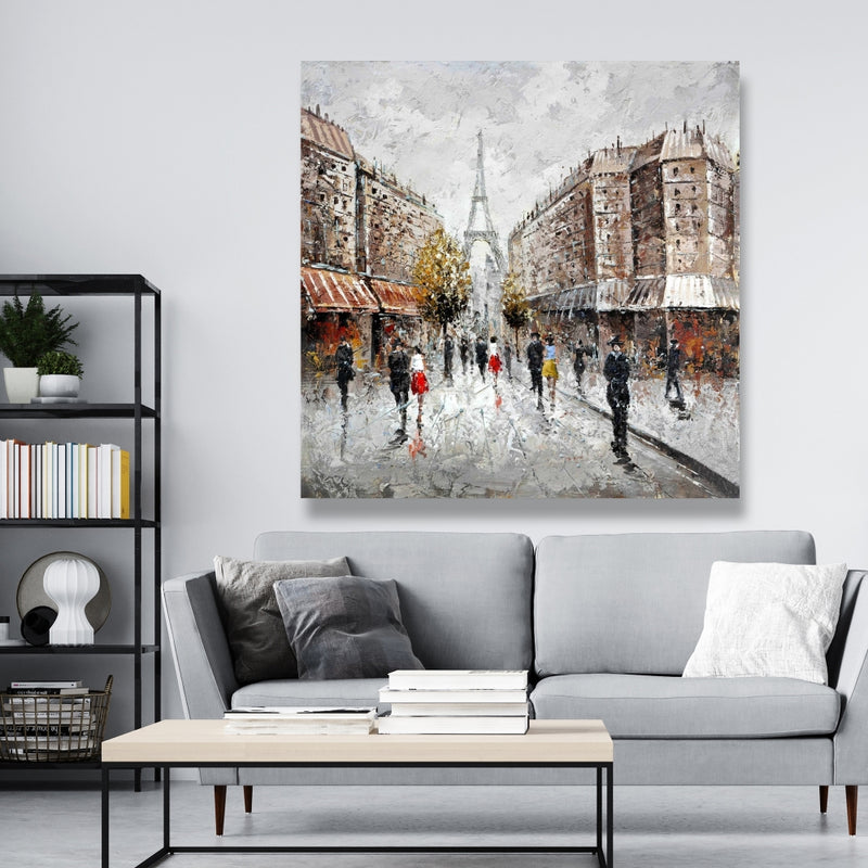 Paris Busy Street, Fine art gallery wrapped canvas 24x36