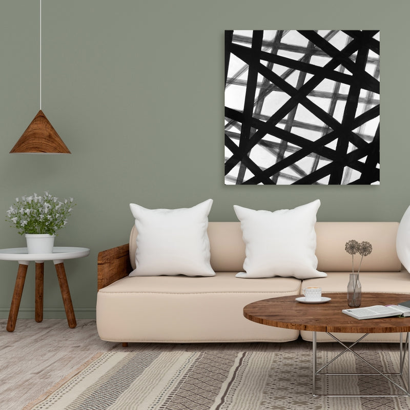 Abstract Bold Lines, Fine art gallery wrapped canvas 16x48