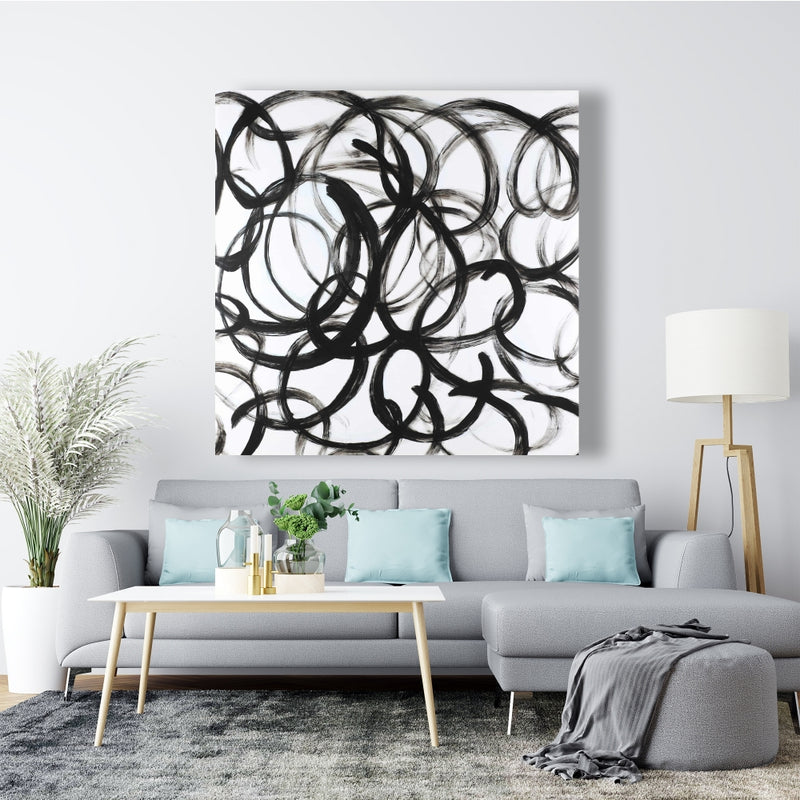 Abstract Curly Lines, Fine art gallery wrapped canvas 24x36