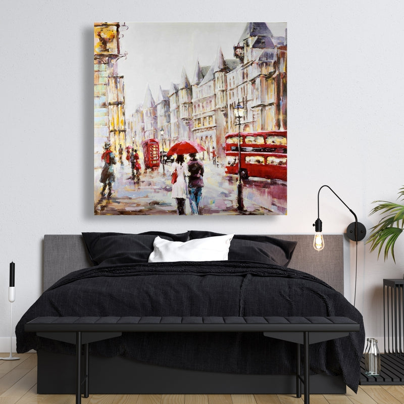 European Street By A Rainy Day, Fine art gallery wrapped canvas 24x36