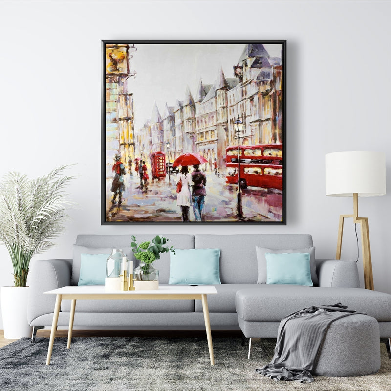 European Street By A Rainy Day, Fine art gallery wrapped canvas 24x36