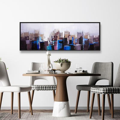 Abstract Skyscrapers, Fine art gallery wrapped canvas 16x48