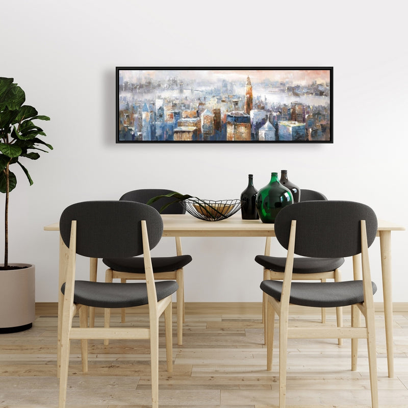 Abstract New York City, Fine art gallery wrapped canvas 16x48