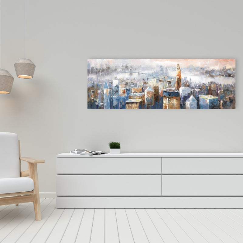 Abstract New York City, Fine art gallery wrapped canvas 16x48