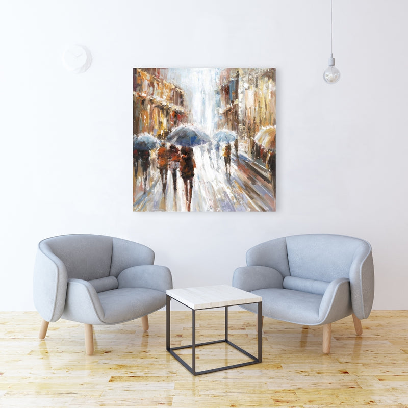 Abstract Passersby In The City, Fine art gallery wrapped canvas 36x36