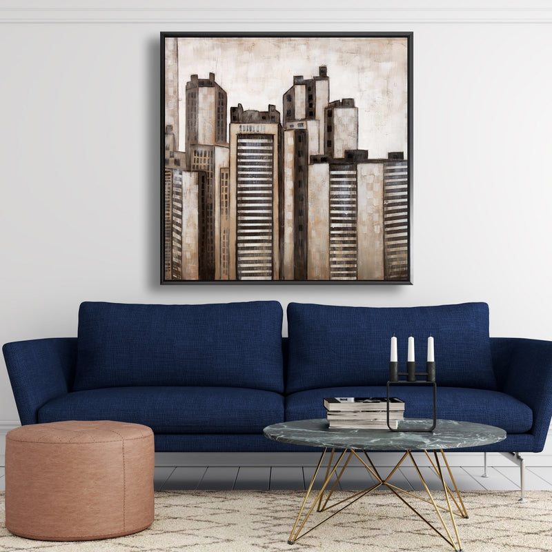 Striped Skyscrapers, Fine art gallery wrapped canvas 36x36