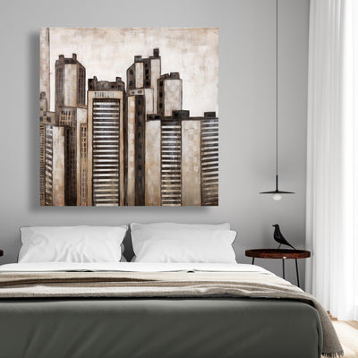 Striped Skyscrapers, Fine art gallery wrapped canvas 36x36