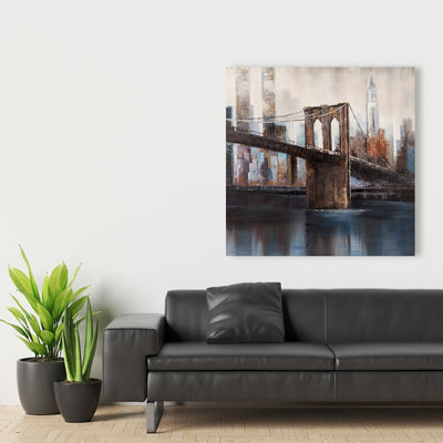 Urban Brooklyn Bridge, Fine art gallery wrapped canvas 24x36