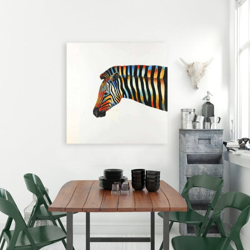 Colorful Zebra, Fine art gallery wrapped canvas 16x48