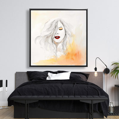 Woman With Red Lips, Fine art gallery wrapped canvas 24x36