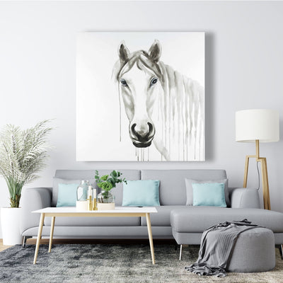 Solitary White Horse, Fine art gallery wrapped canvas 24x36