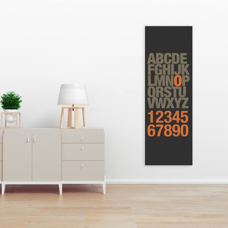 Alphabet And Number, Fine art gallery wrapped canvas 16x48