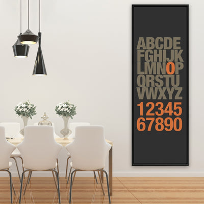 Alphabet And Number, Fine art gallery wrapped canvas 16x48