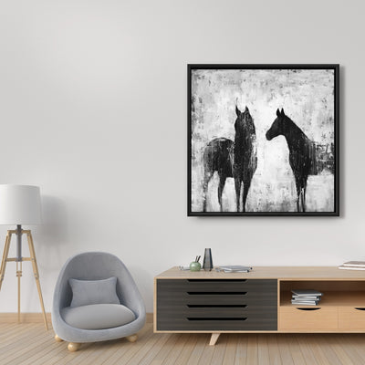 Black And White Horses, Fine art gallery wrapped canvas 24x36