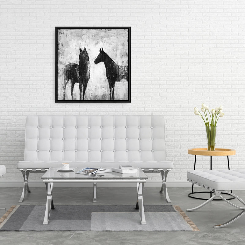 Black And White Horses, Fine art gallery wrapped canvas 24x36