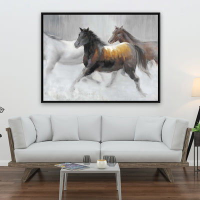 Herd Of Wild Horses, Fine art gallery wrapped canvas 24x36