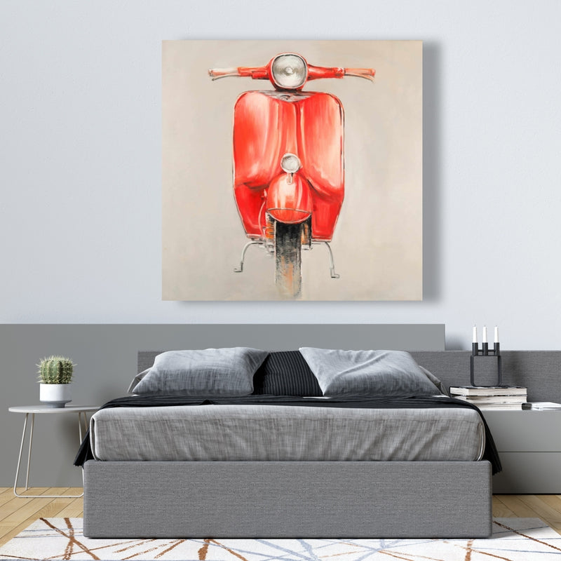 Small Red Moped, Fine art gallery wrapped canvas 24x36