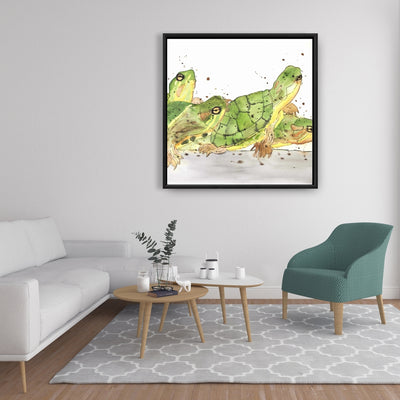 Small Aquatic Turtles, Fine art gallery wrapped canvas 36x36