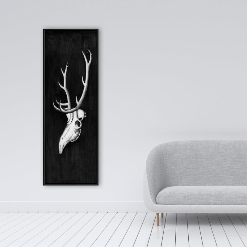 Deer Skull In The Dark, Fine art gallery wrapped canvas 16x48
