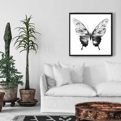Black Butterfly Sketch, Fine art gallery wrapped canvas 24x36