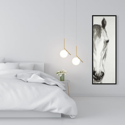 Black & White Horse Face, Fine art gallery wrapped canvas 16x48