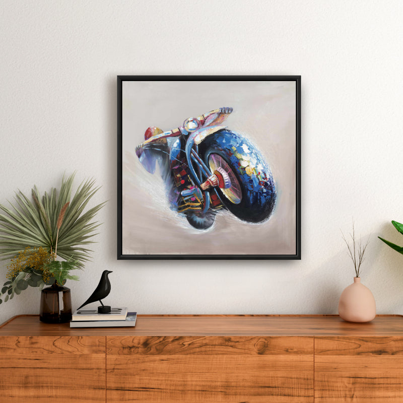 Motorcycle In Jump, Fine art gallery wrapped canvas 24x36