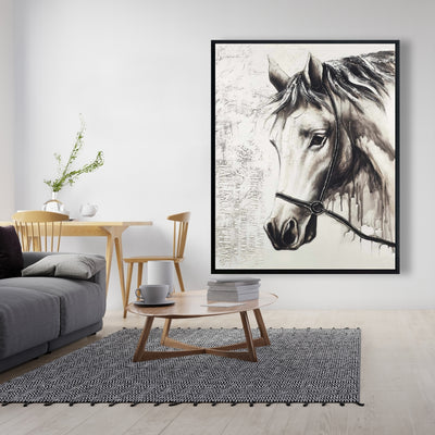 Alpha The White Horse, Fine art gallery wrapped canvas 24x36