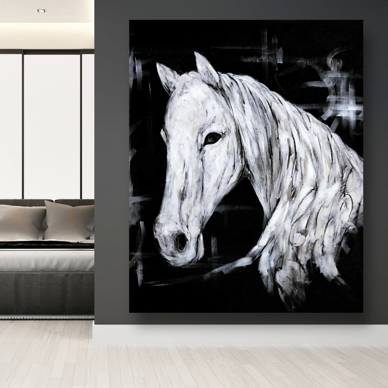 Abstract Horse Profile View, Fine art gallery wrapped canvas 24x36